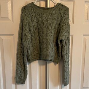 Green Cable Knit Sweater
